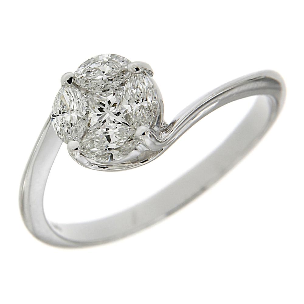 Anello con Diamanti Taglio Princess e Marquise CT 0.60
