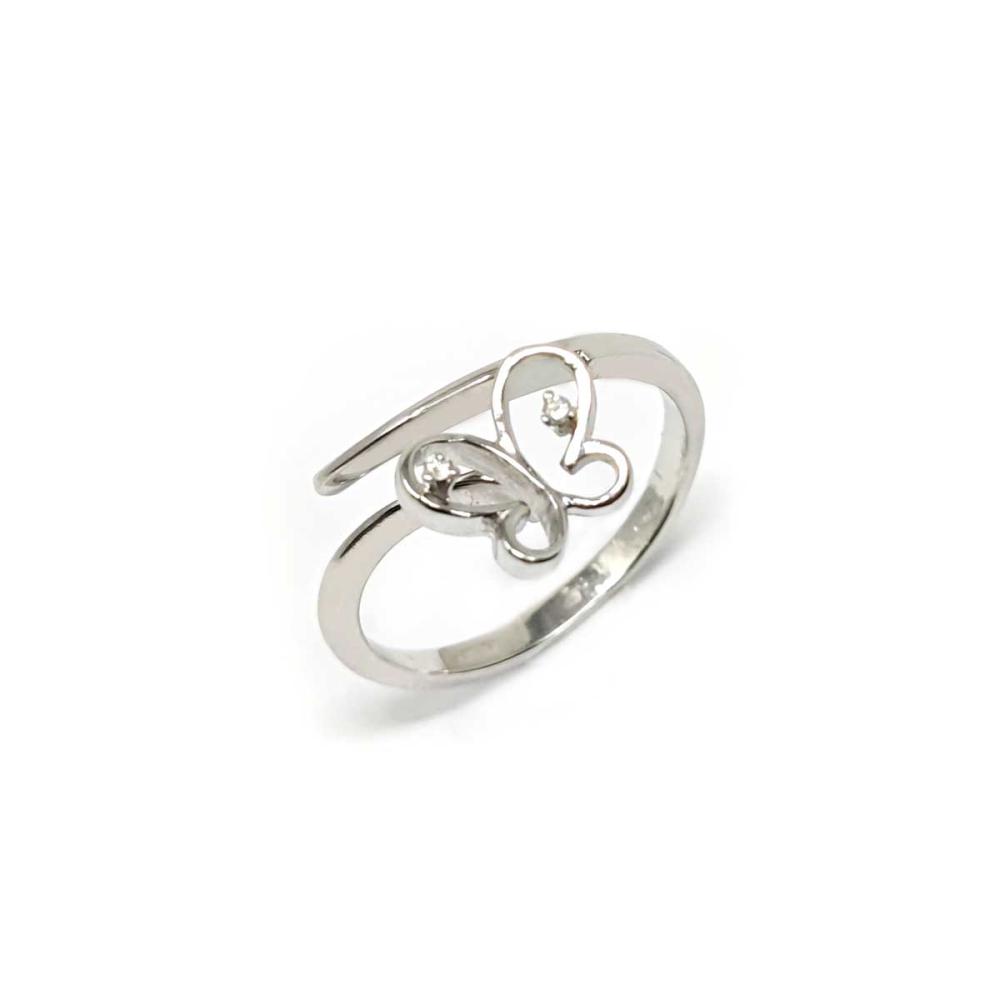 Anello Farfalla Stilizzata con Diamanti CT 0.02