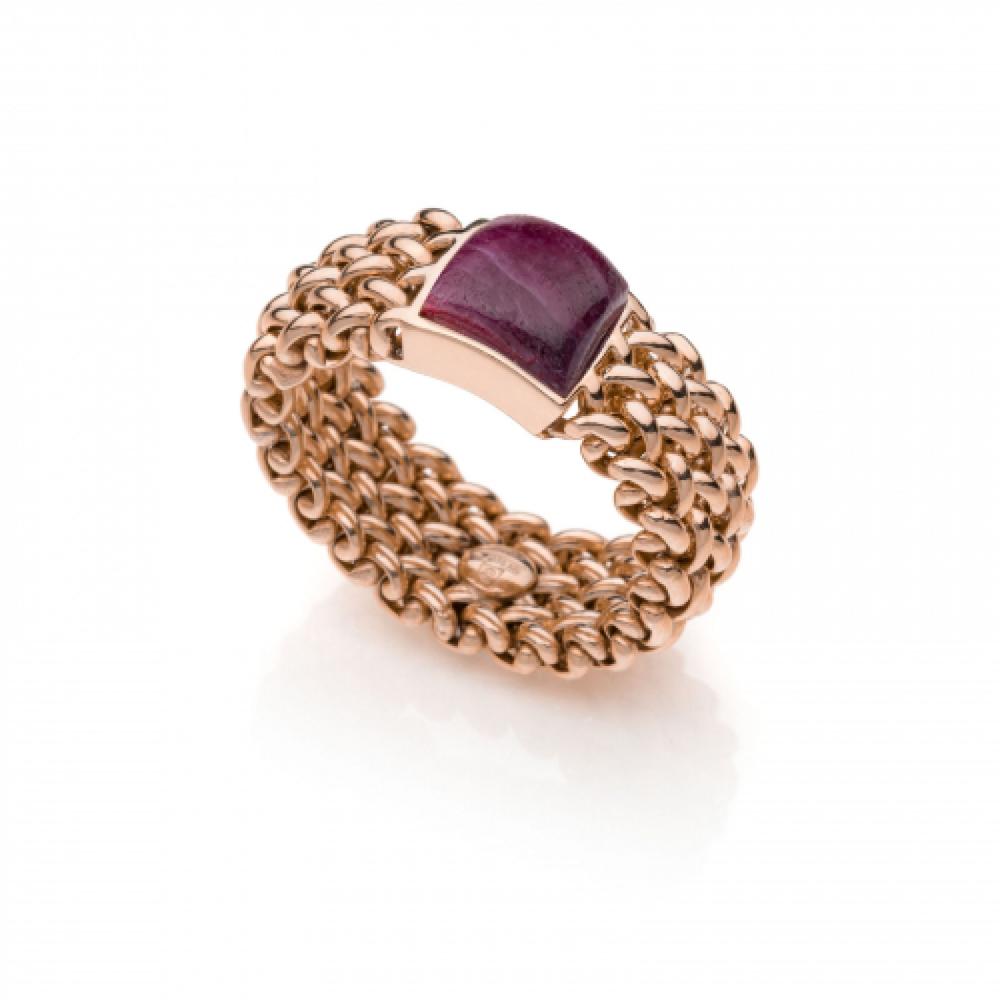 Anello in argento dorato rosa con Radice di Rubino Chicco 6207