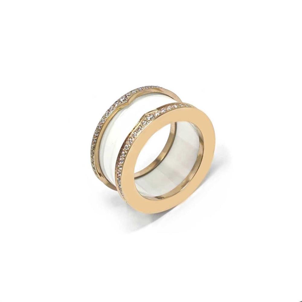 ANELLO IN ARGENTO Mod. Bvlgari con Zirconi