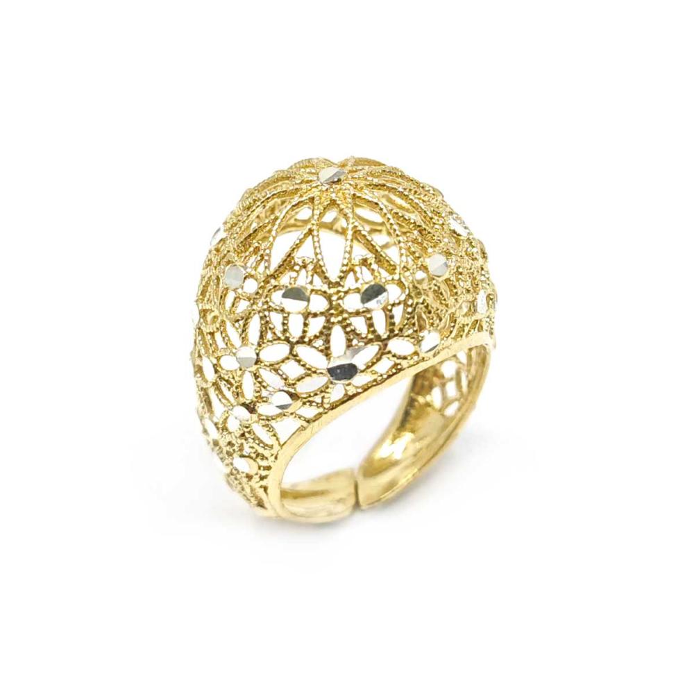 Anello Pavè in argento 925 dorato
