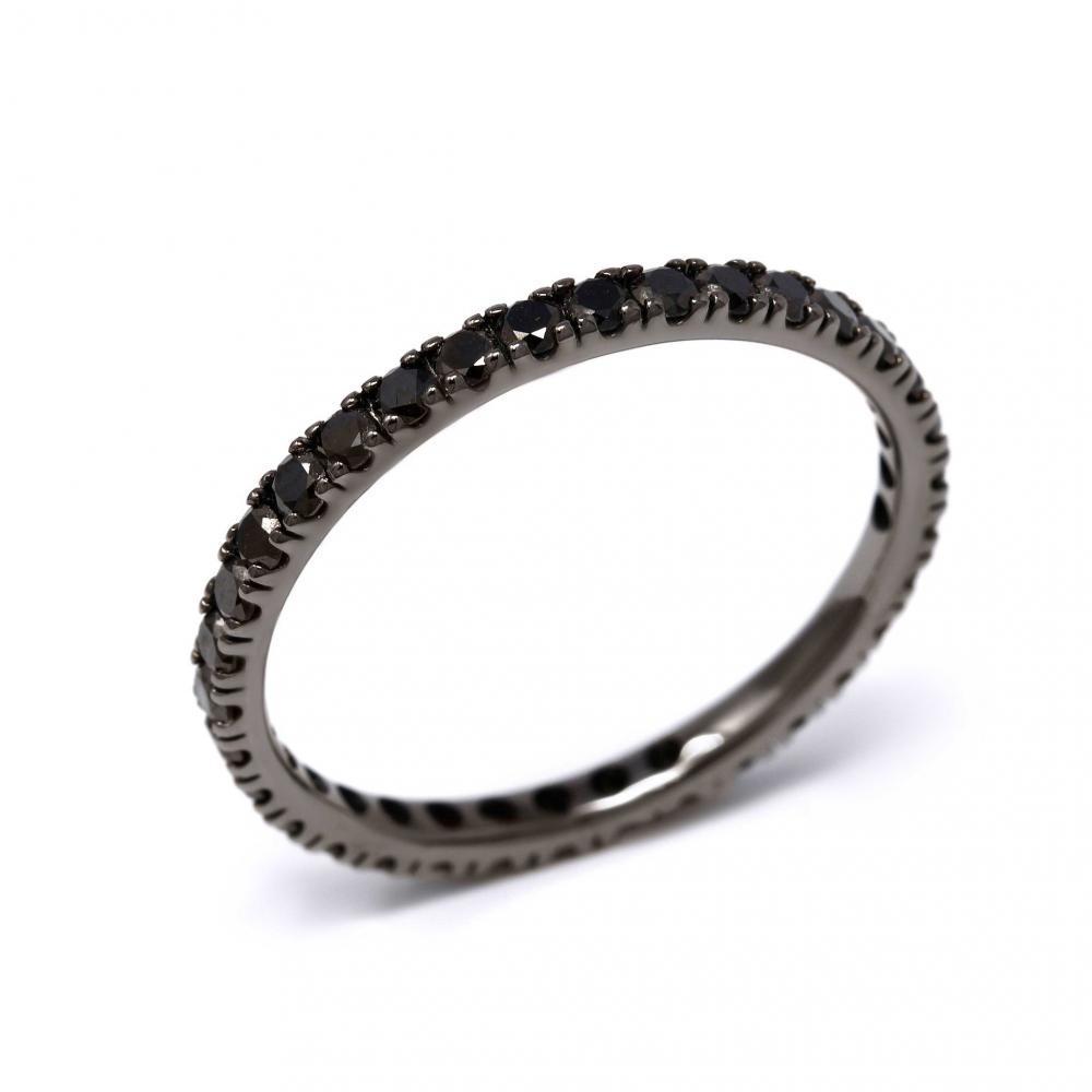 Anello Riviera con Diamanti Neri CT 1.45