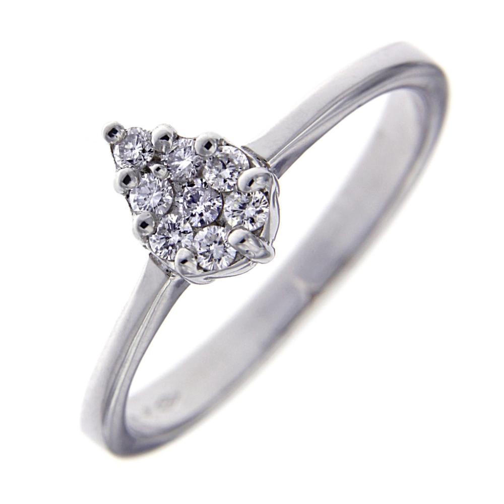 Anello Rosetta a Goccia con 8 Diamanti CT 0.21