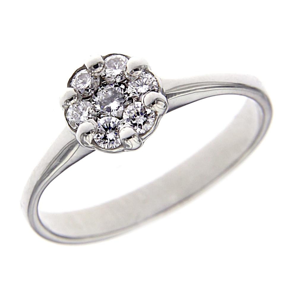 Anello Rosetta con 7 Diamanti CT 0.24