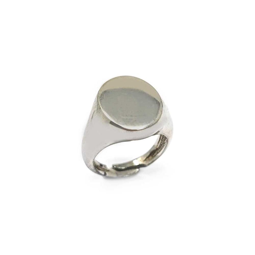 Anello Shevalier Ovale Liscio in Argento 925 mis 21 Regolabile
