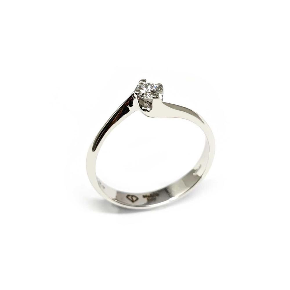 Anello Solitario con Diamante CT 0.10 IF F
