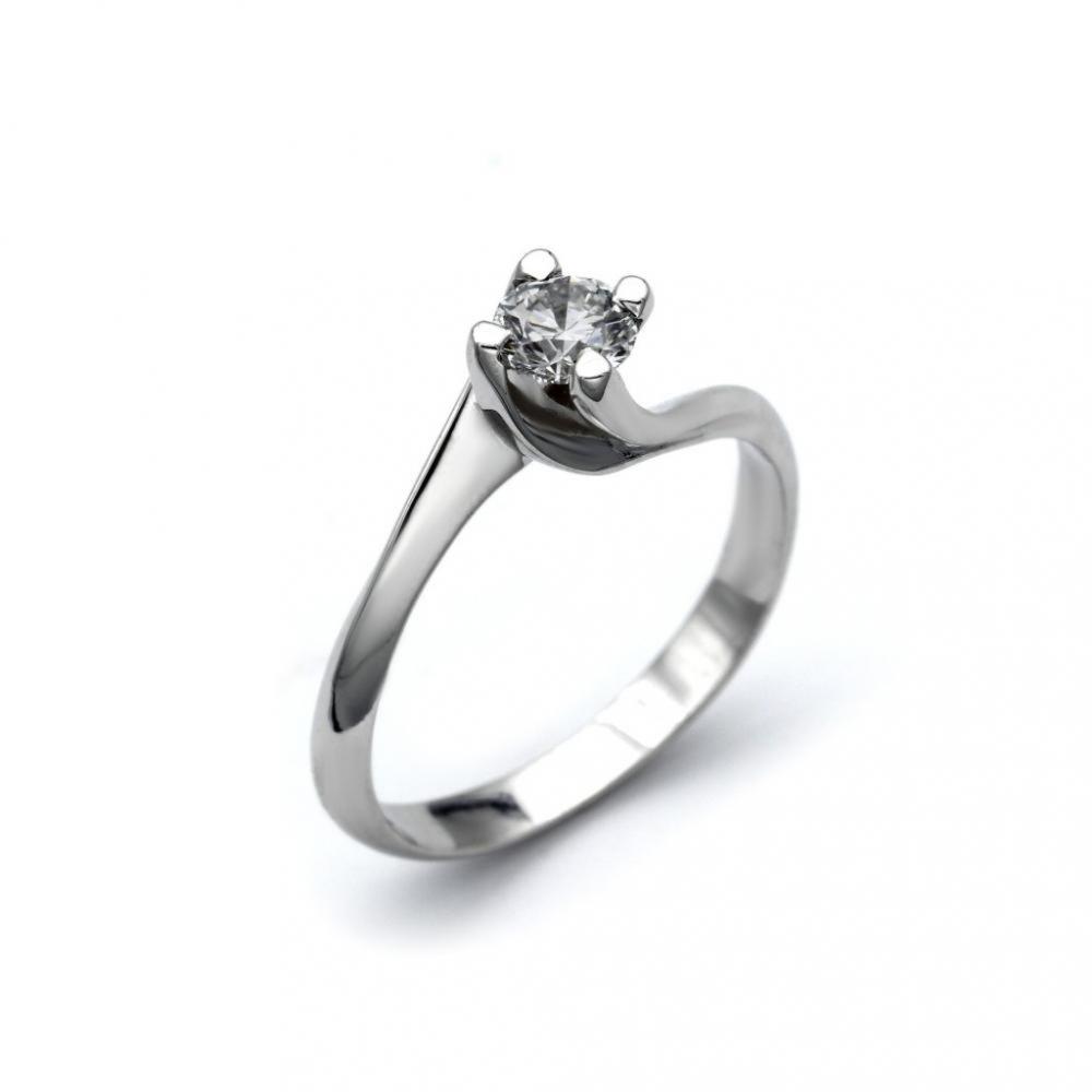 Anello Solitario con Diamante CT 0.45 VS1 F