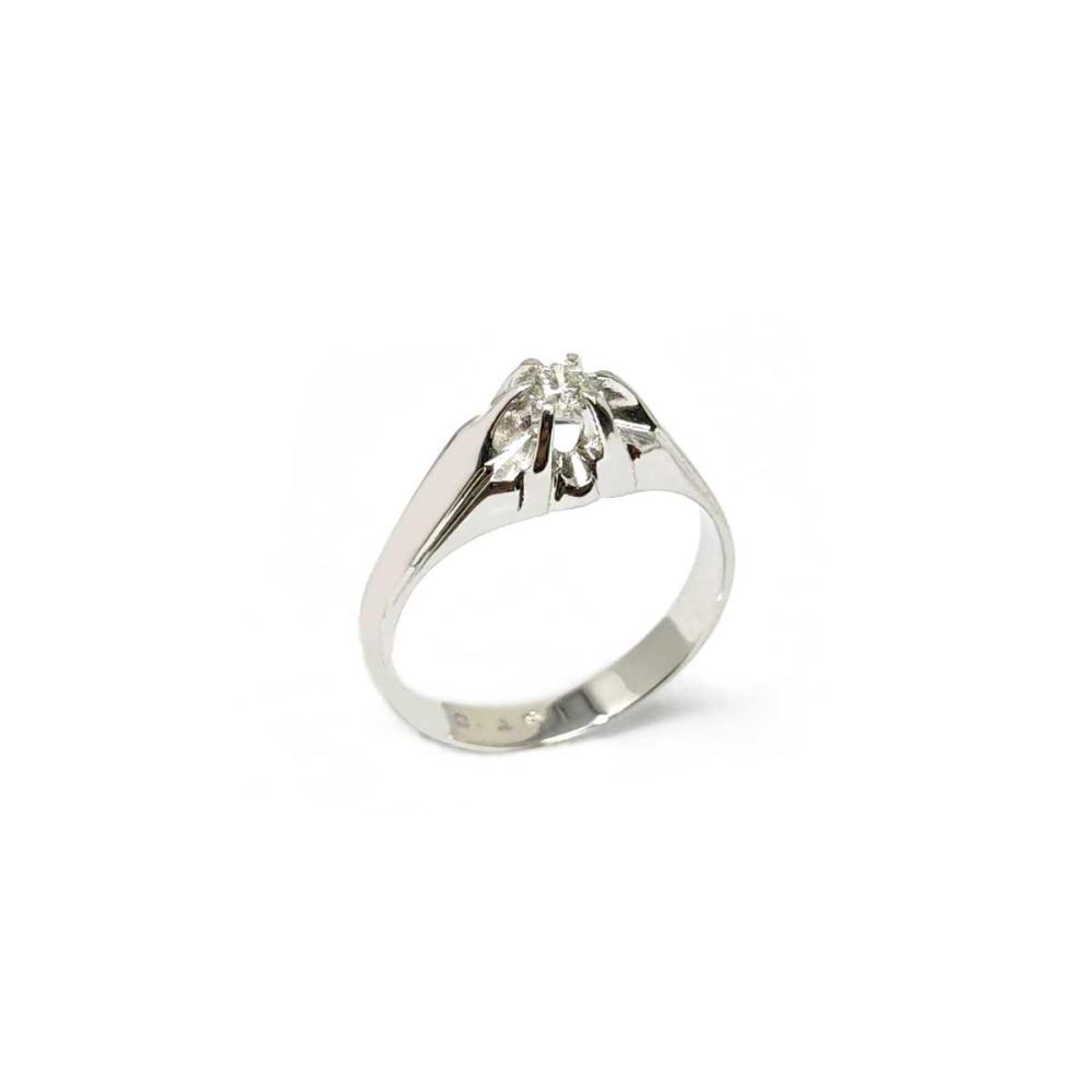 Anello Solitario Uomo con Diamante CT 0.18