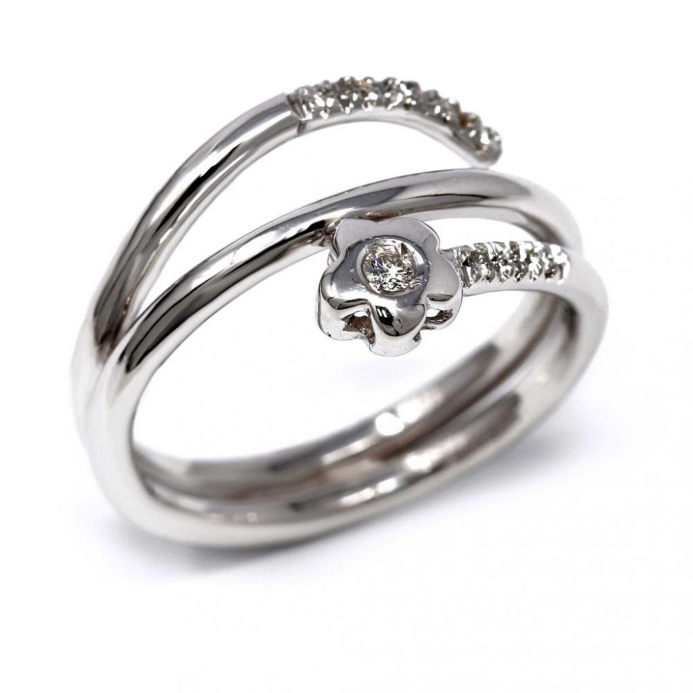 Anello Stilizzato con 14 Diamanti CT 0.09