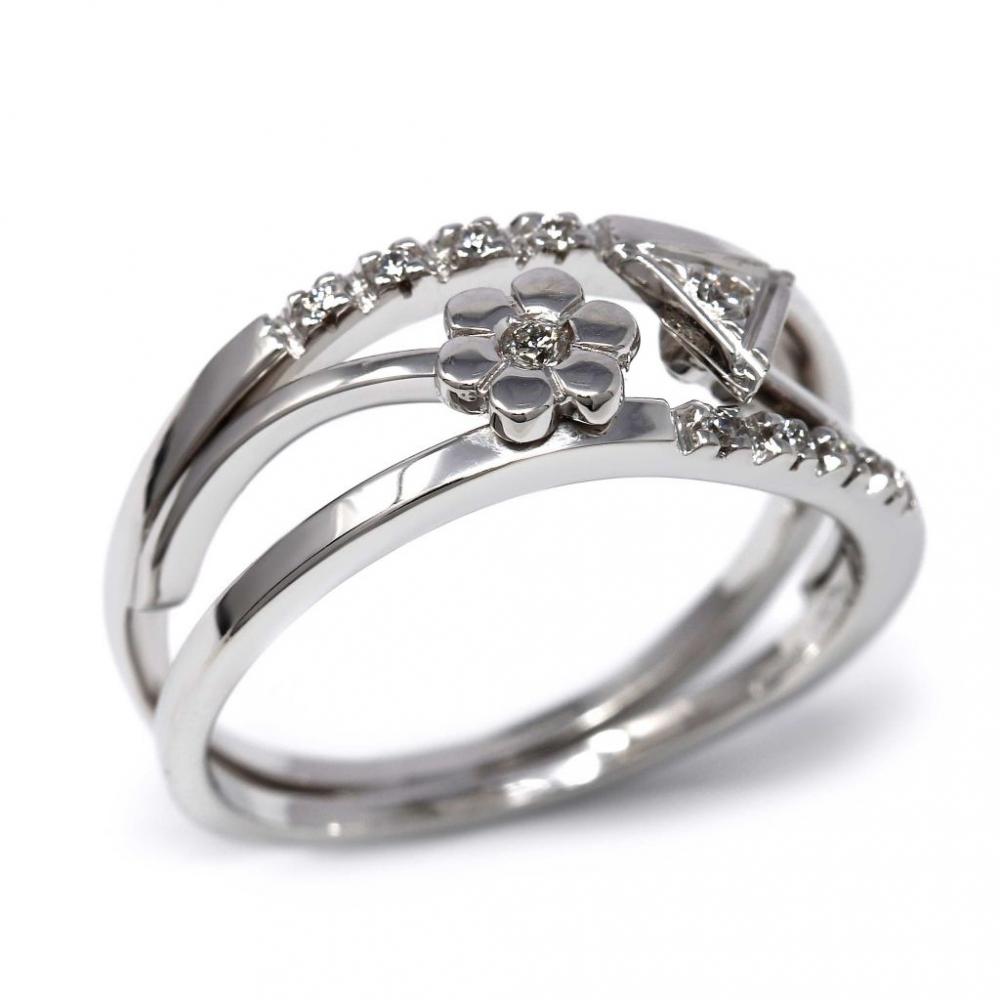 Anello Stilizzato con 8 Diamanti CT 0.09