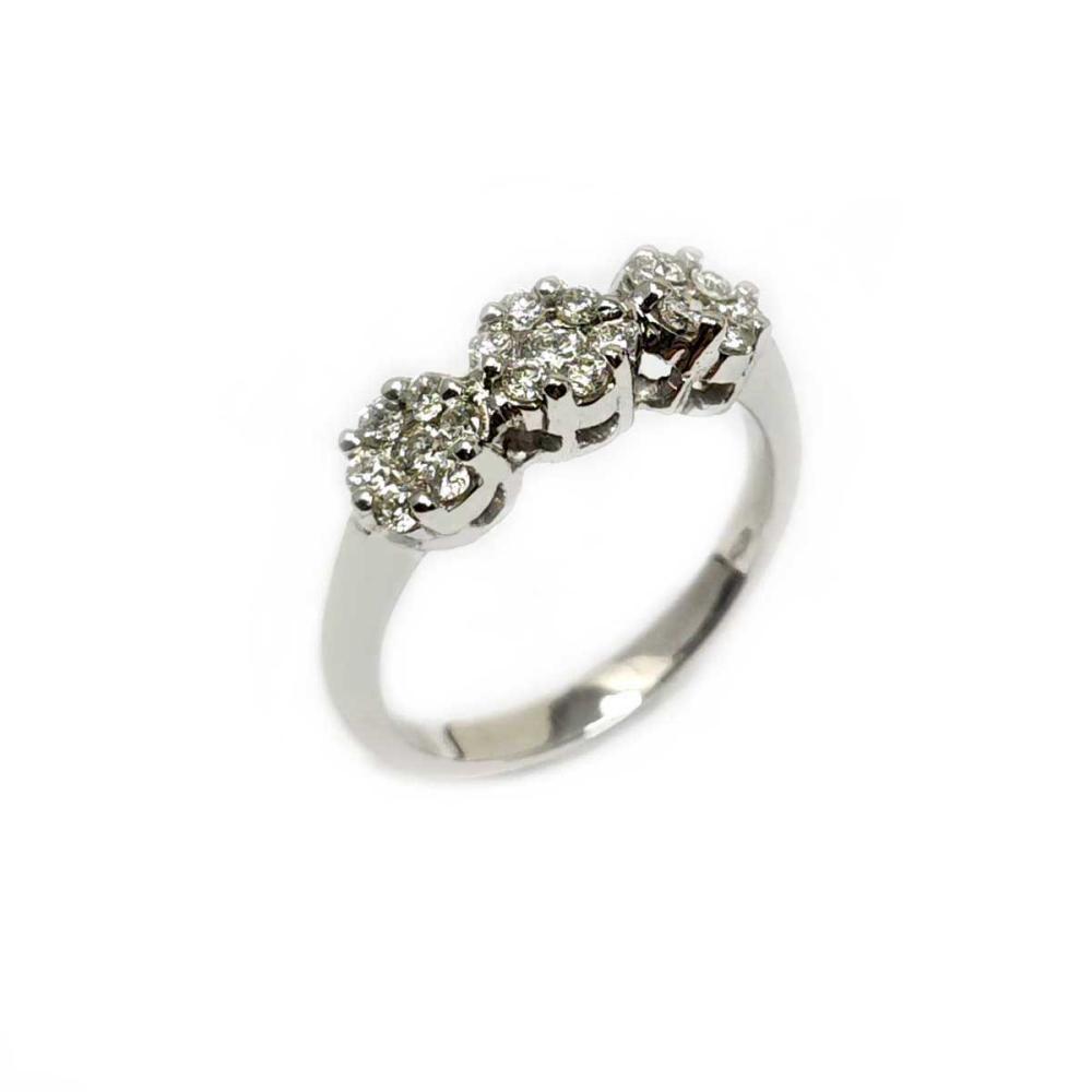 Anello Trilogy Rosetta con Diamanti CT 0.48