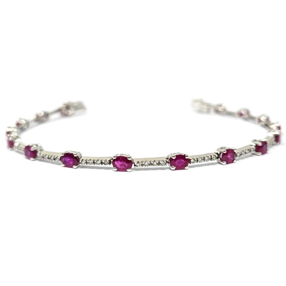 Bracciale con Diamanti CT 0.65 e Rubini CT 4.14