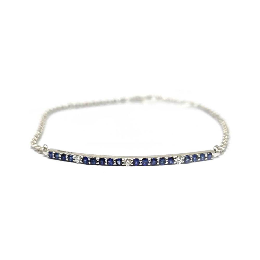 Bracciale con Diamanti e Zaffiro in Oro 9kt