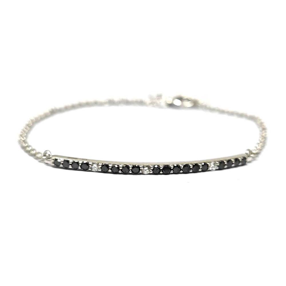 Bracciale con Diamanti Neri e Bianchi in Oro 9kt