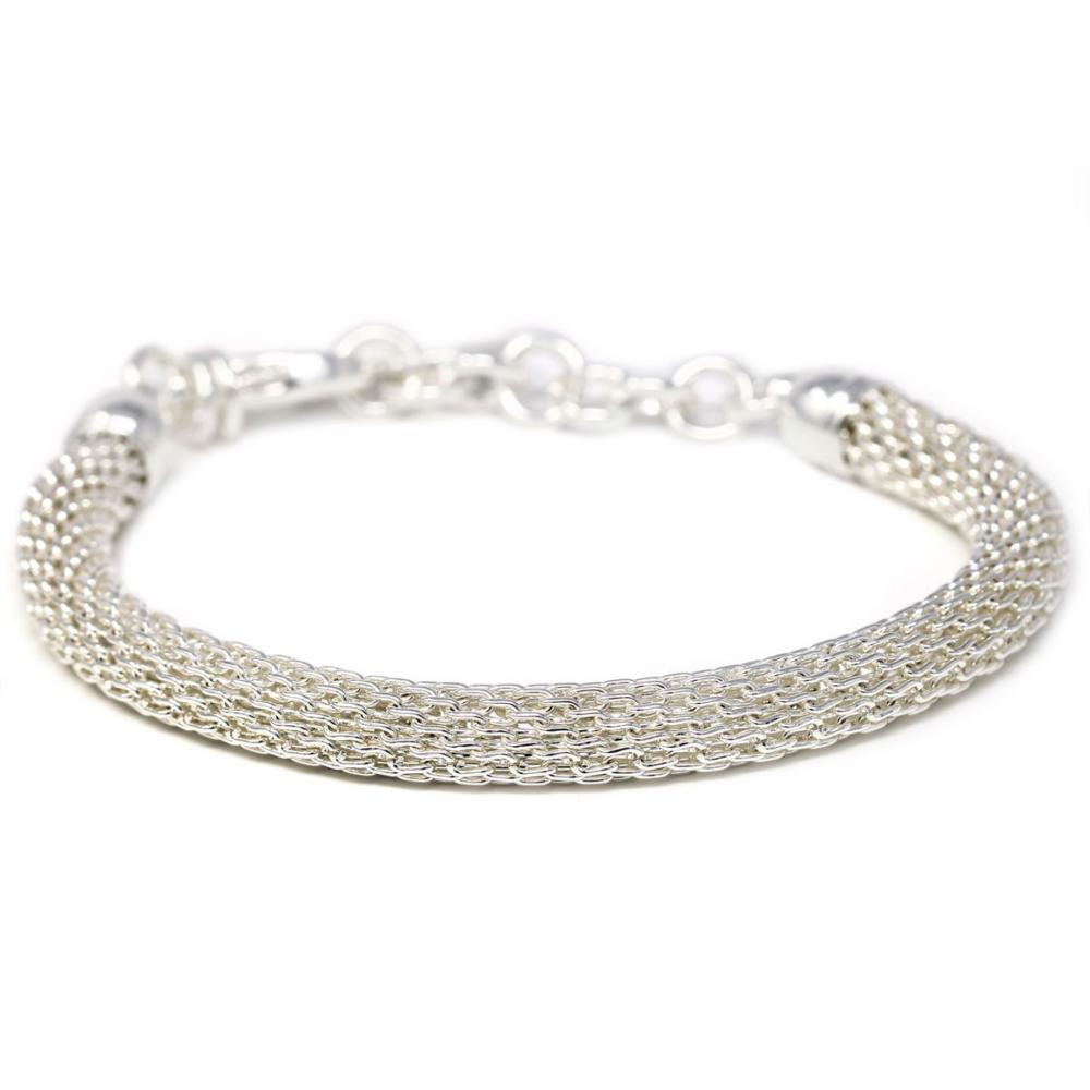 Bracciale con maglia a rete in bronzo argentato UNOAERRE