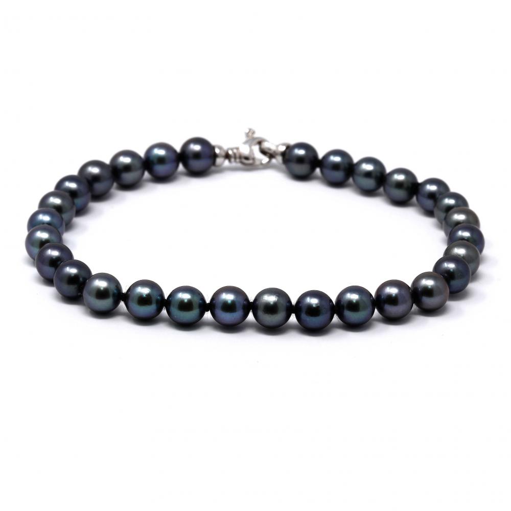 Bracciale 5.5/6mm con perle Akoya Grigio Scuro