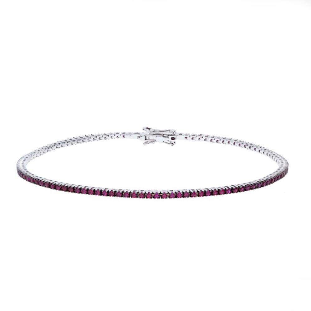 Bracciale in Oro Bianco con Rubini CT 2.45