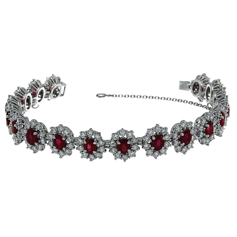 Bracciale con Rubini CT 9.34 e Diamanti CT 5.50