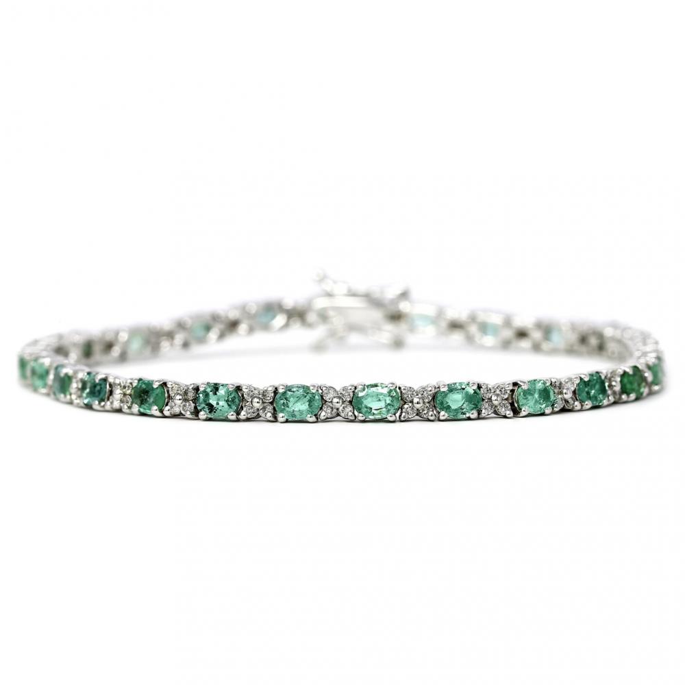 Bracciale con Smeraldi CT 4.00 e Diamanti CT 0.90