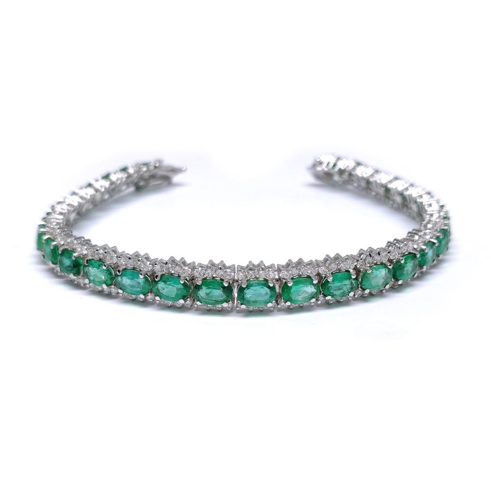 Bracciale con Smeraldi CT 12.76 e Diamanti CT 3.03