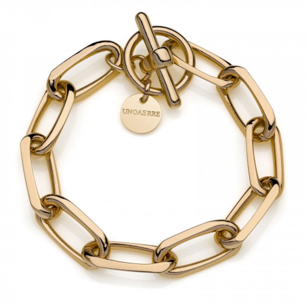 Bracciale in bronzo dorato catena forzatina UNOAERRE