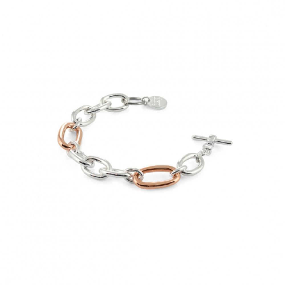 Bracciale in bronzo dorato rosa ed argentato UNOAERRE