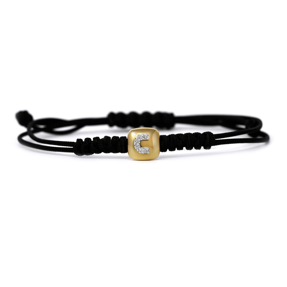 Bracciale Lettera C in Oro Rosa e Diamanti