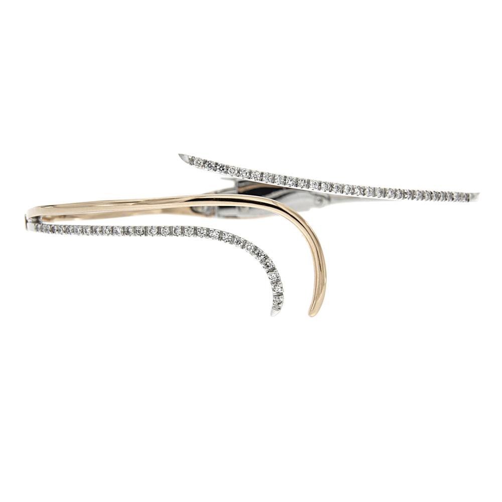Bracciale Rigido Bicolore con 56 Diamanti CT 0.50