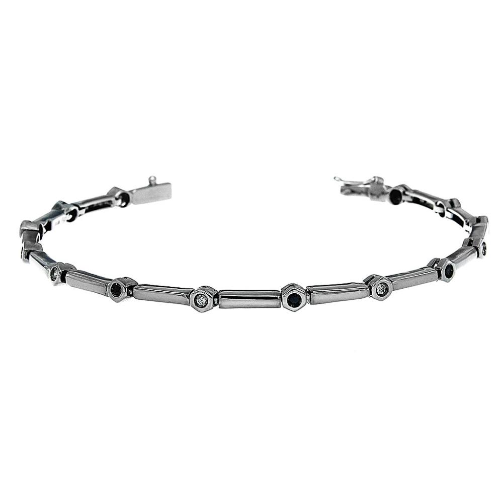 Bracciale Semirigido con Punti Luce Black CT 0.18 and White CT 0.18