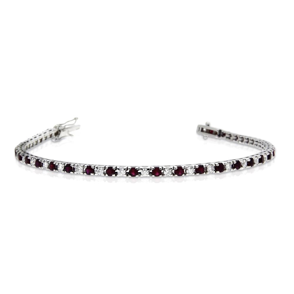 Bracciale Tennis con Rubini CT 2.32 e Diamanti CT 1.35