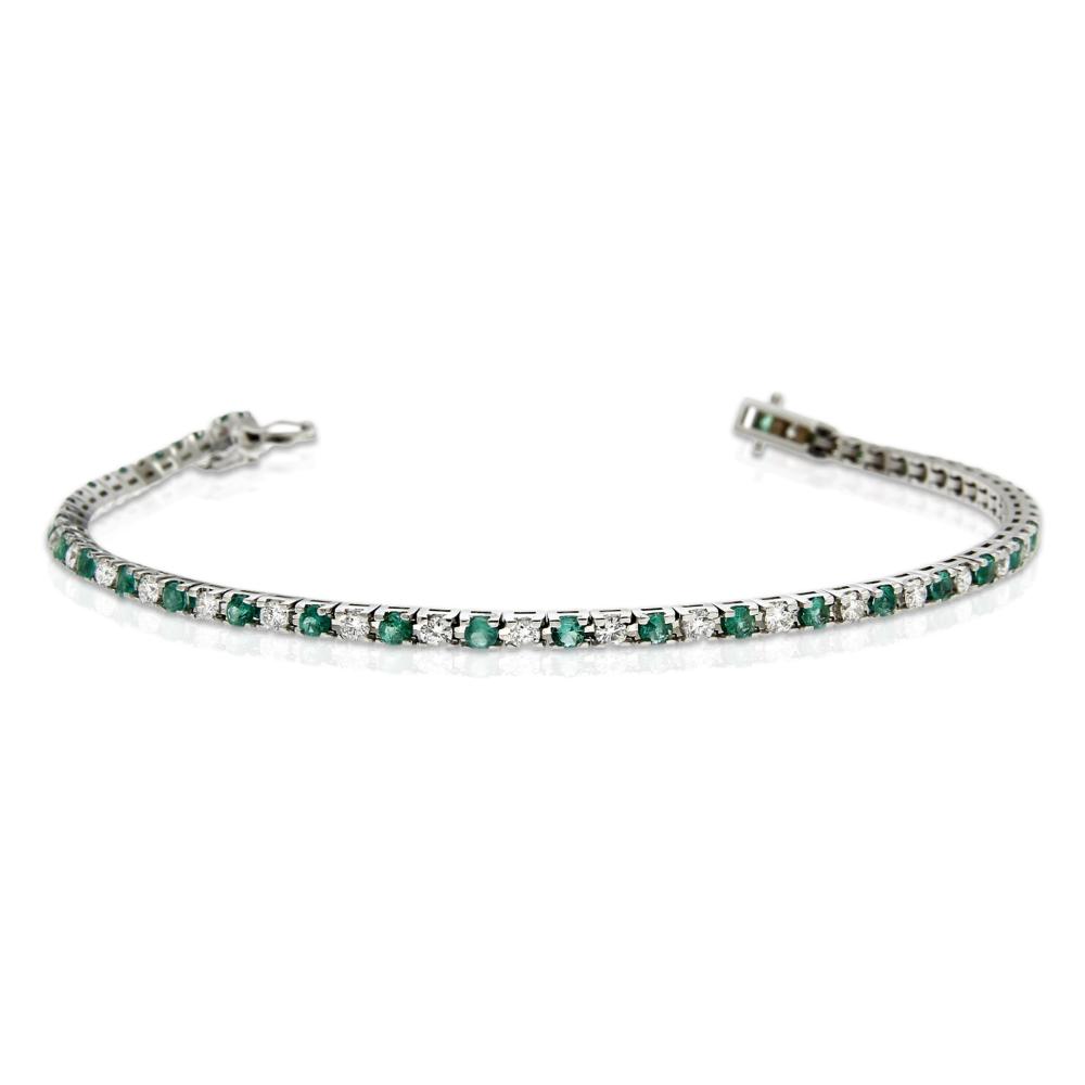 Bracciale Tennis con Smeraldi CT 1.33 e Diamanti CT 1.30
