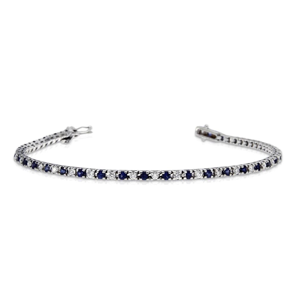 Bracciale Tennis con Zaffiri CT 1.60 e Diamanti CT 0.95
