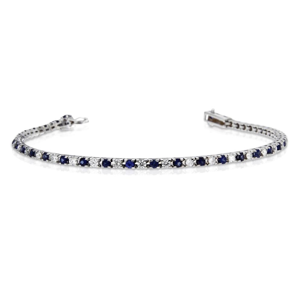 Bracciale Tennis con Zaffiri CT 1.68 e Diamanti CT 1.24