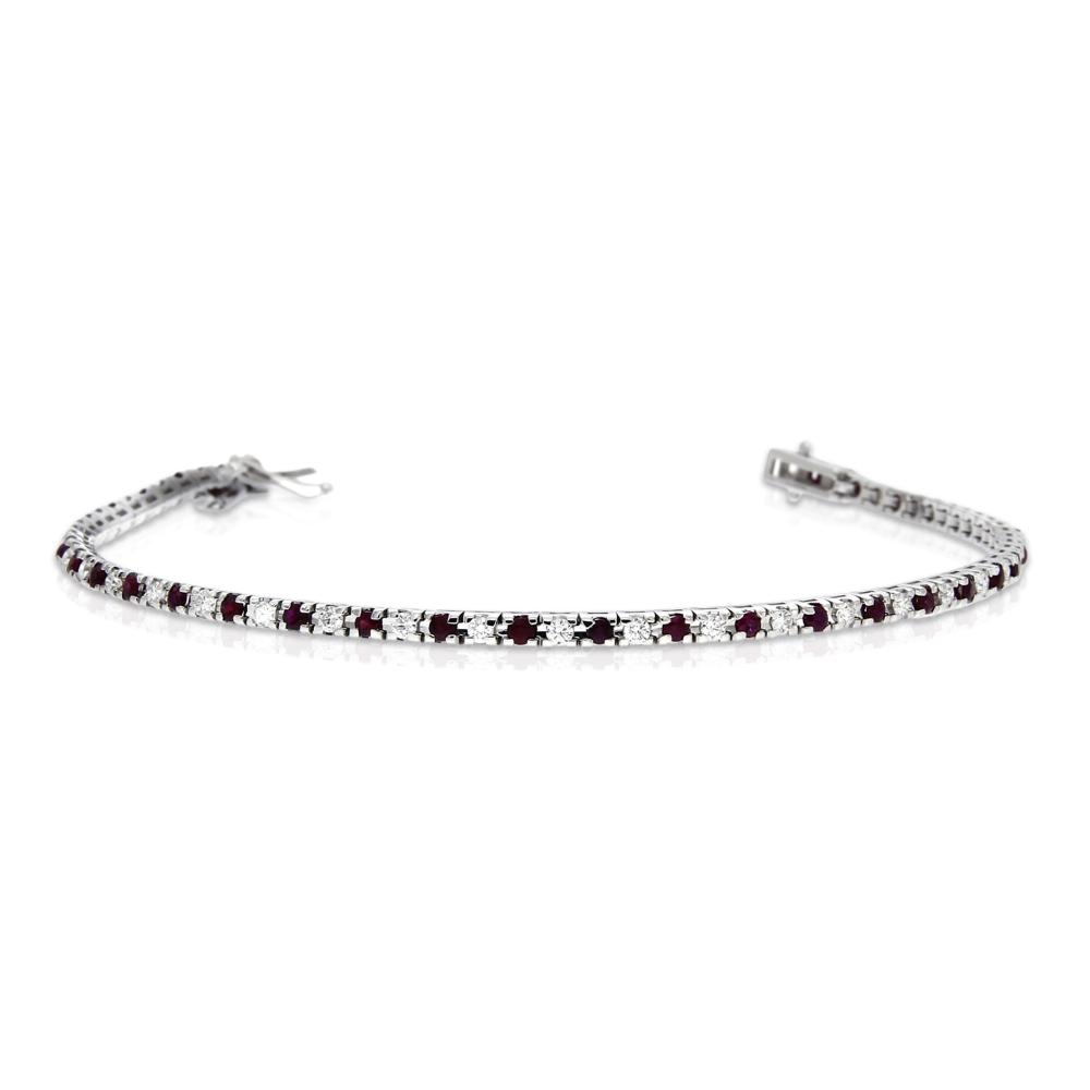 Bracciale Tennis con Rubini CT 1.16 e Diamanti CT 0.91