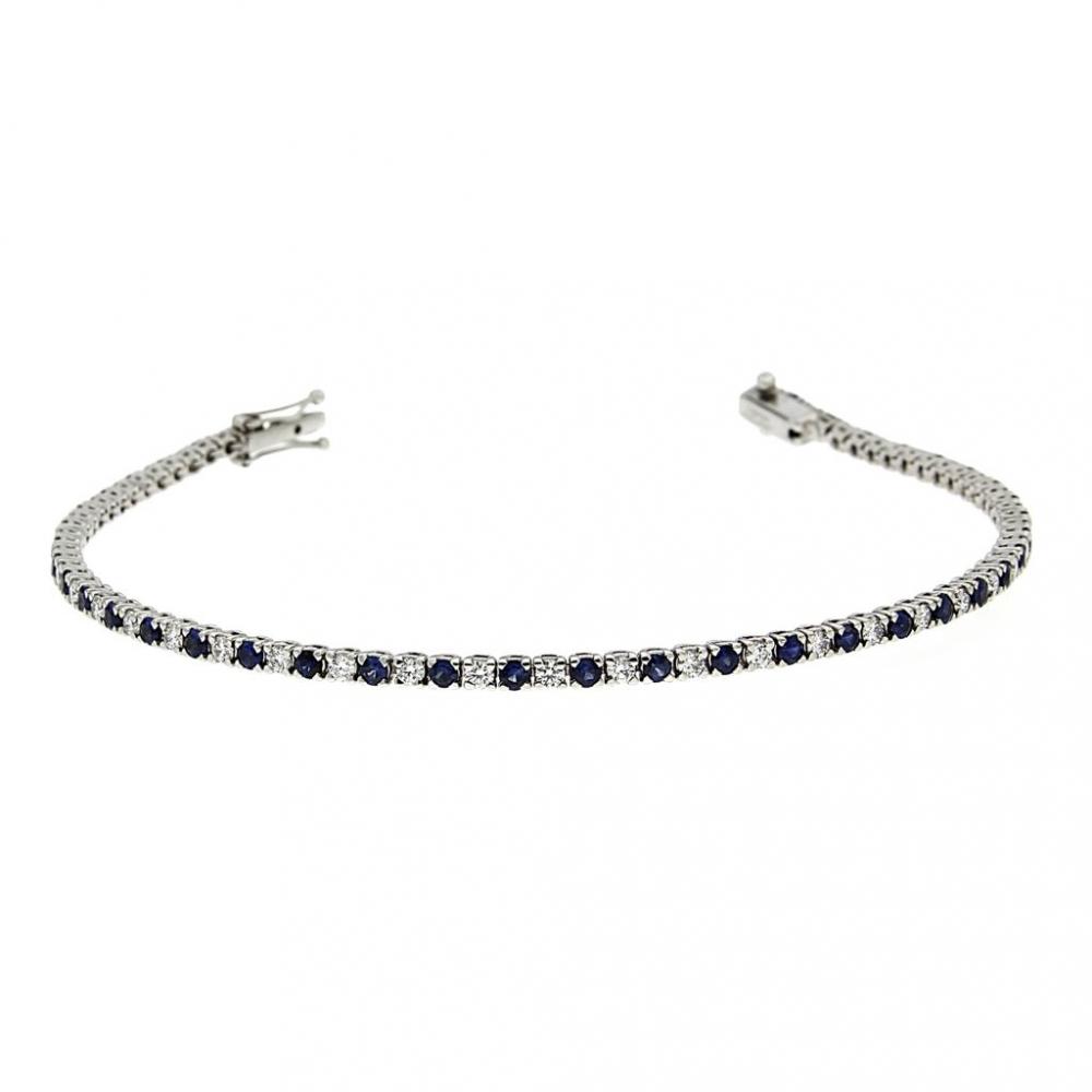 Bracciale Tennis con Zaffiri CT 1.58 e Diamanti CT 1.10