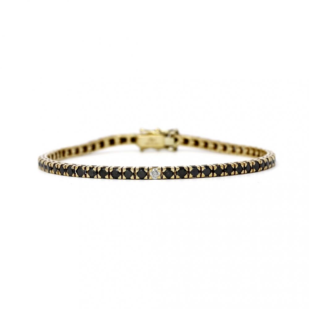 Bracciale Tennis con Diamanti Bianchi CT 0.32 e Diamanti Neri CT 4.87