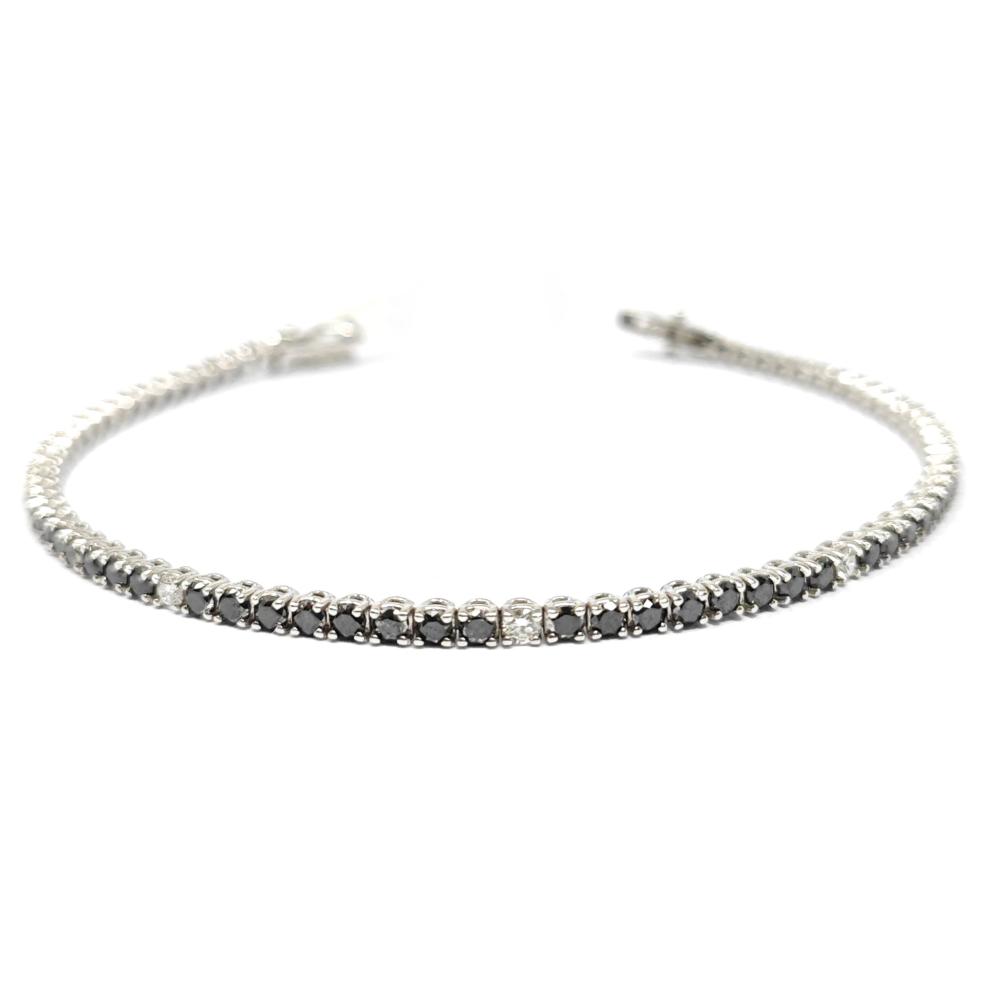 Bracciale Tennis con Diamanti CT 0.48 VS1 F Neri CT 3.19
