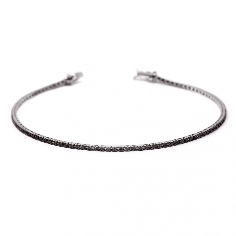 Bracciale Tennis con Diamanti Neri CT 0.60