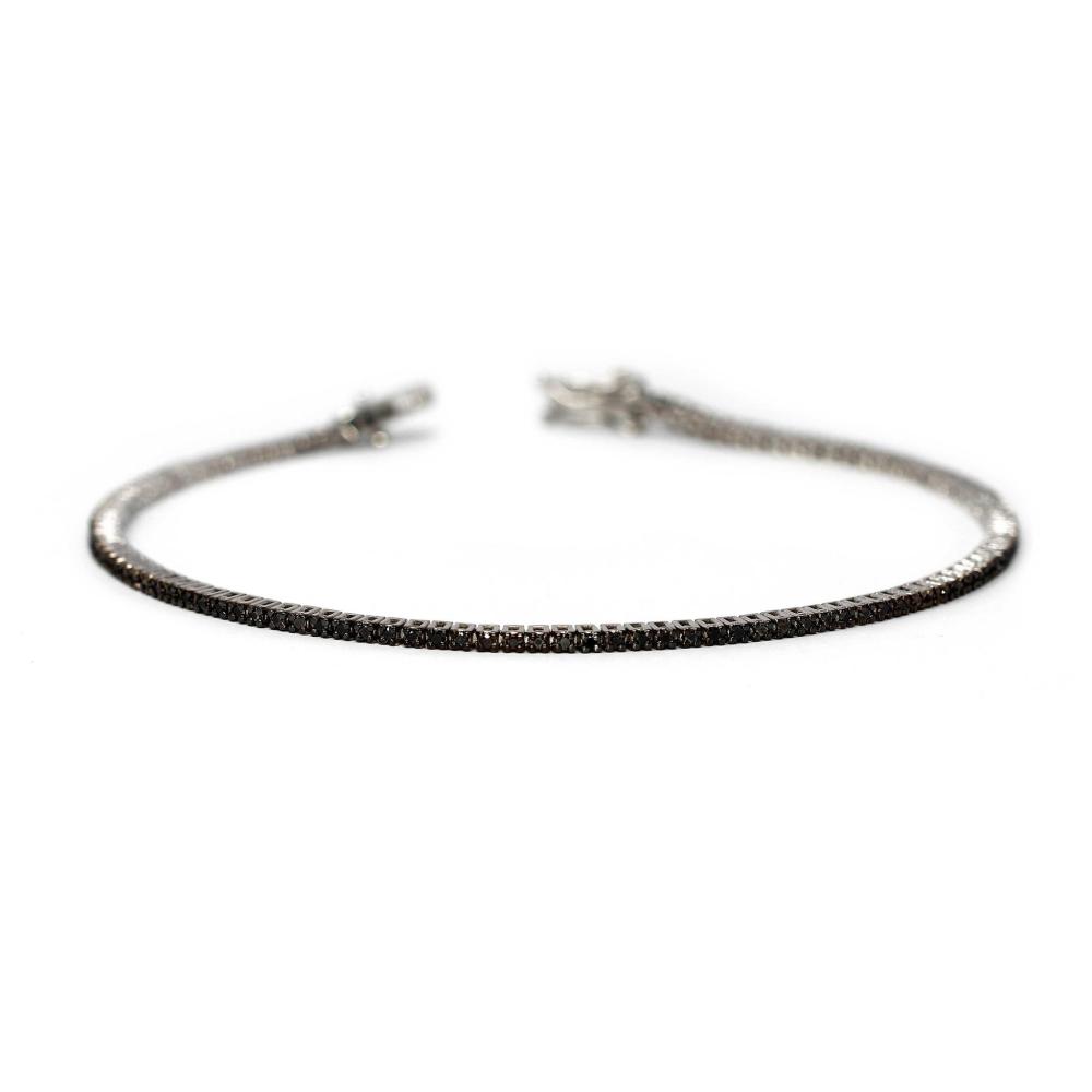 Bracciale Tennis con Diamanti Neri CT 1.80