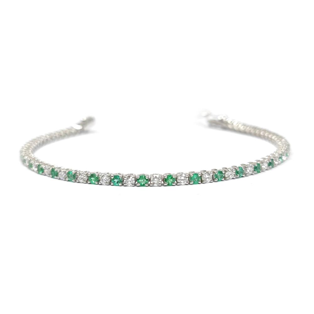 Bracciale Tennis con Smeraldi CT 1.98 e Diamanti CT 2.04
