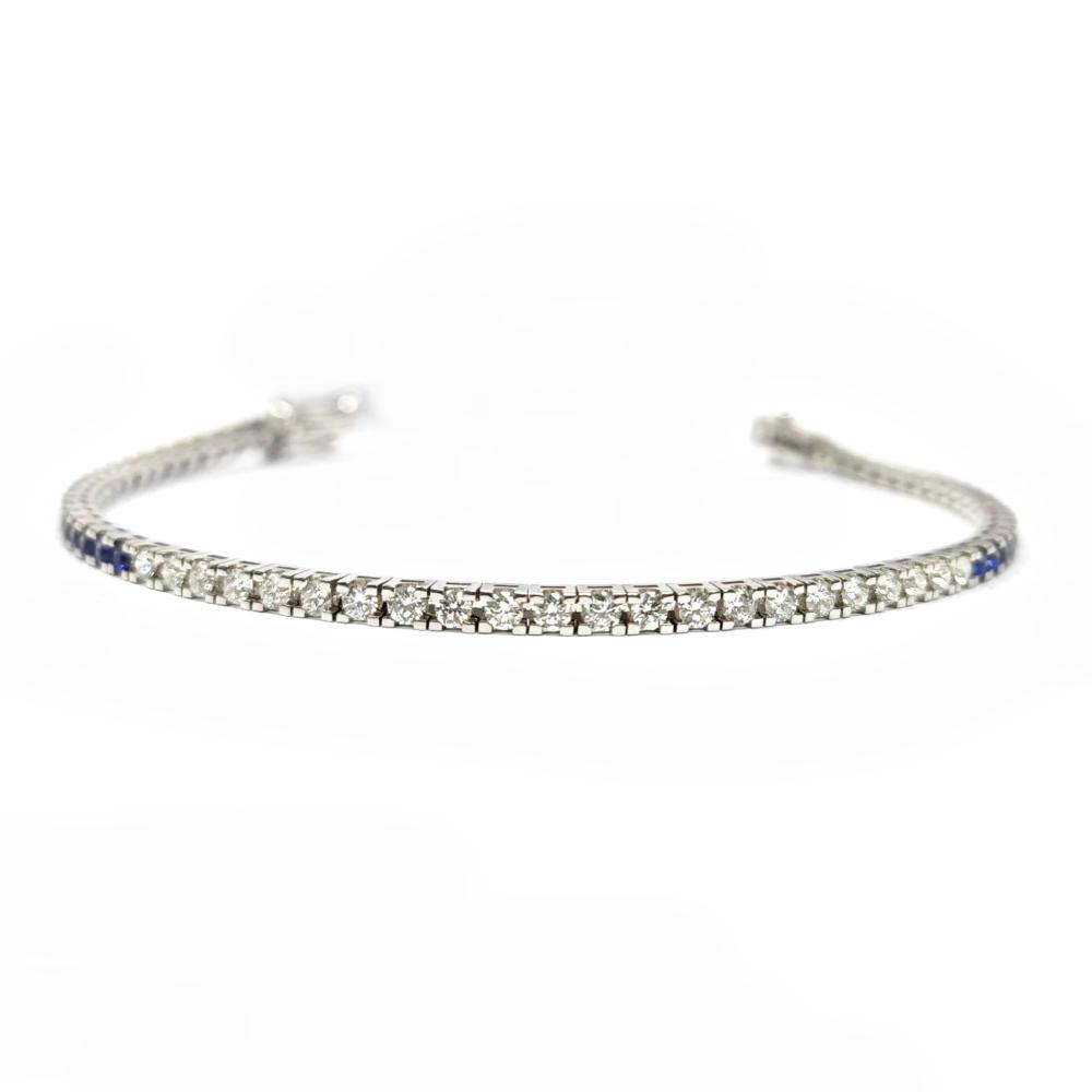Bracciale Tennis con Zaffiri CT 1.87 e Diamanti CT 0.88