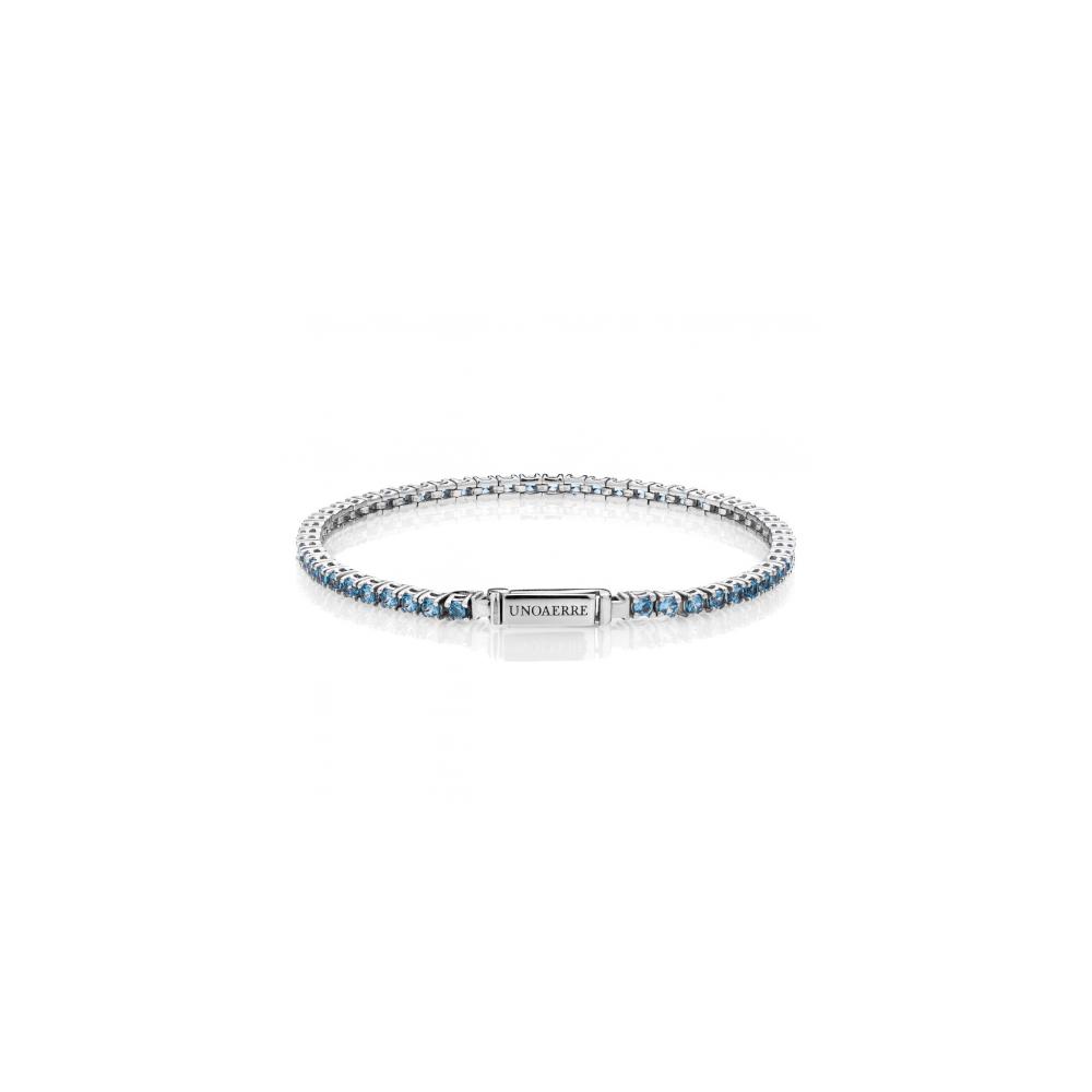 Bracciale Tennis in argento bianco con zirconi azzurri UNOAERRE 6032