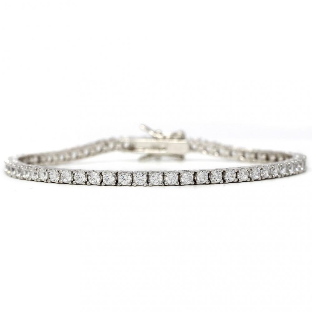 Bracciale Tennis in Argento con Zirconi da 19 cm 2 mm