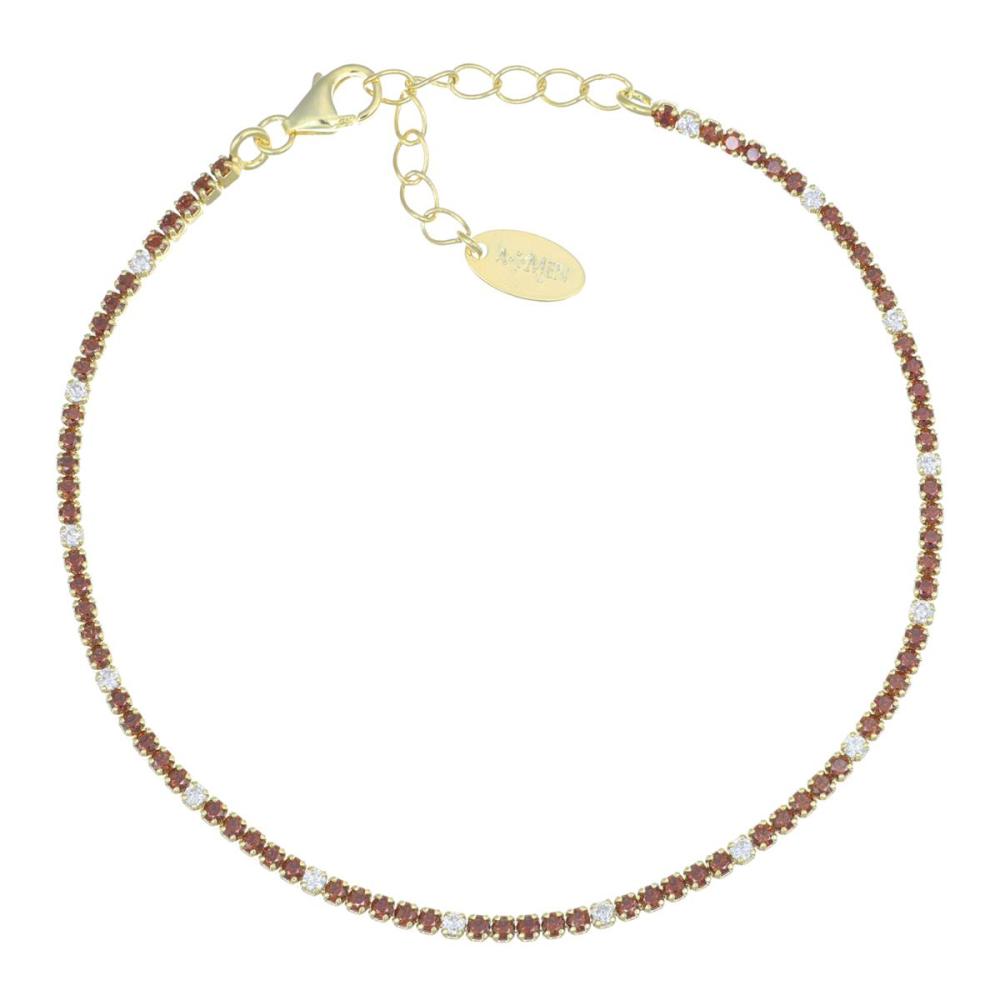 Bracciale Tennis Mania Dorato con Zirconi Marroni e Bianchi Ref.BT1GMAB17