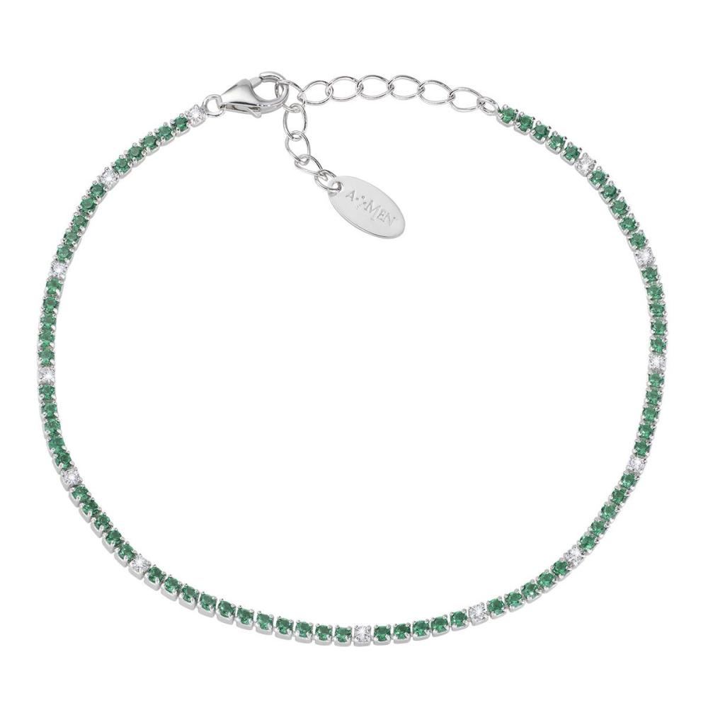 Bracciale Tennis Mania Rosè con Zirconi Verdi e Bianchi Ref.BT1RVEB17