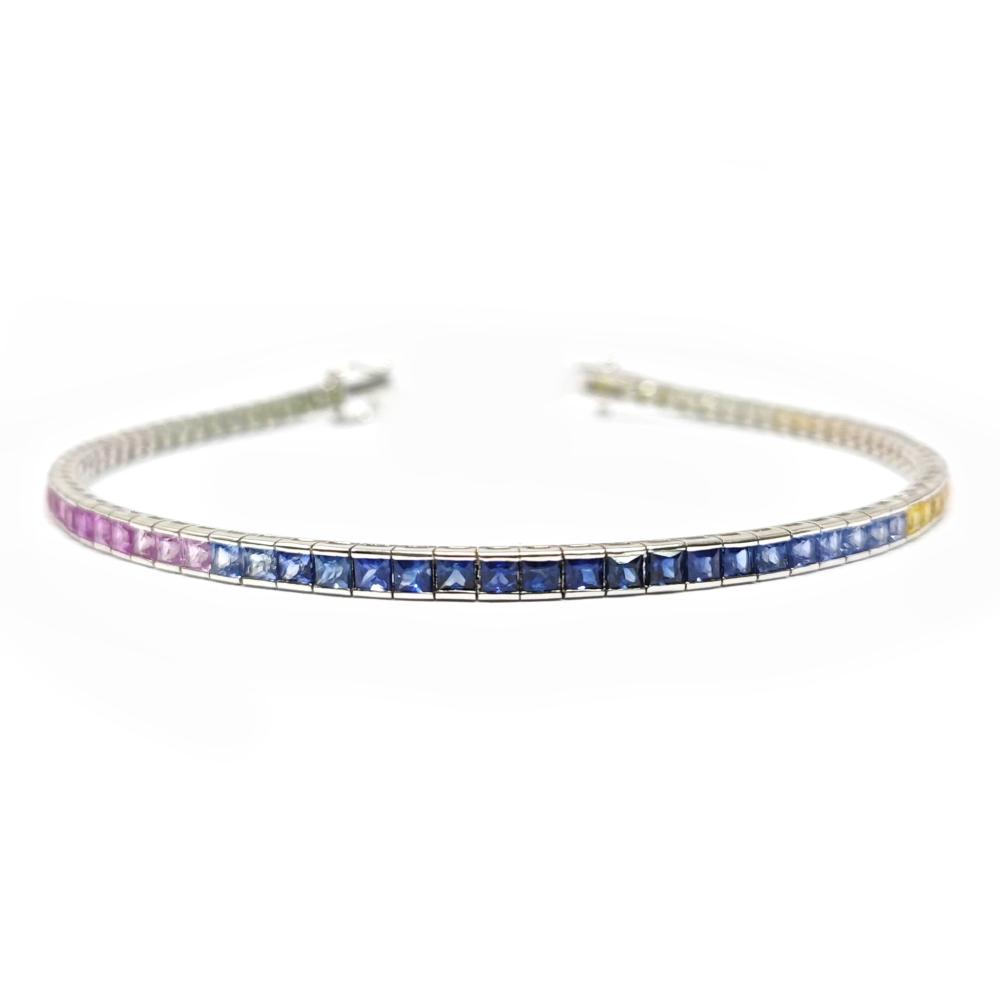 Bracciale Tennis Rainbow con Zaffiri CT 6.70