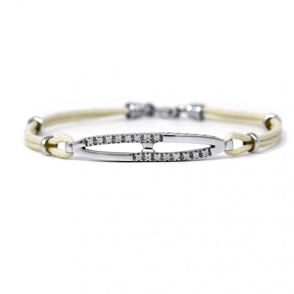 Bracciale uomo con Diamanti e Cordoncino CT 0.20