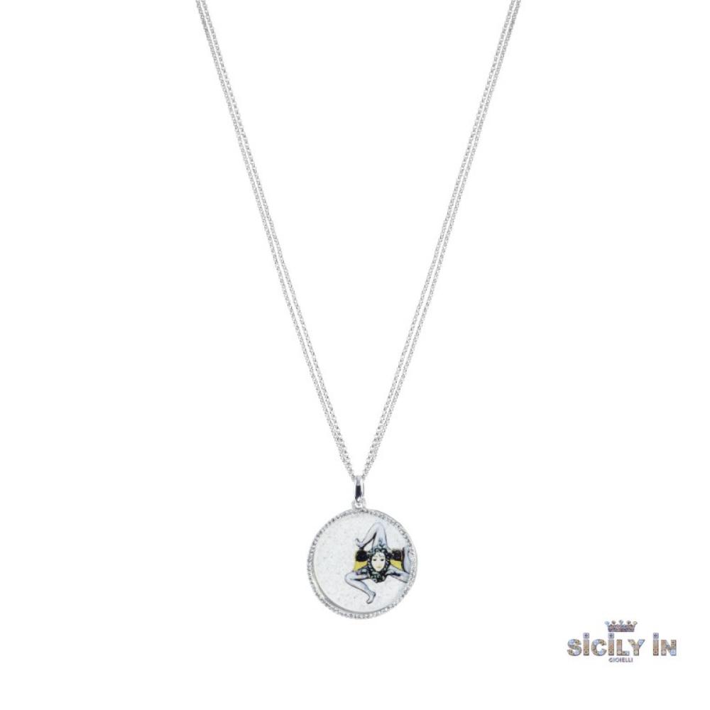 COLLANA IN METALLO ANALLERGICO CON 1 CHARM LA TRINACRIA - CL134