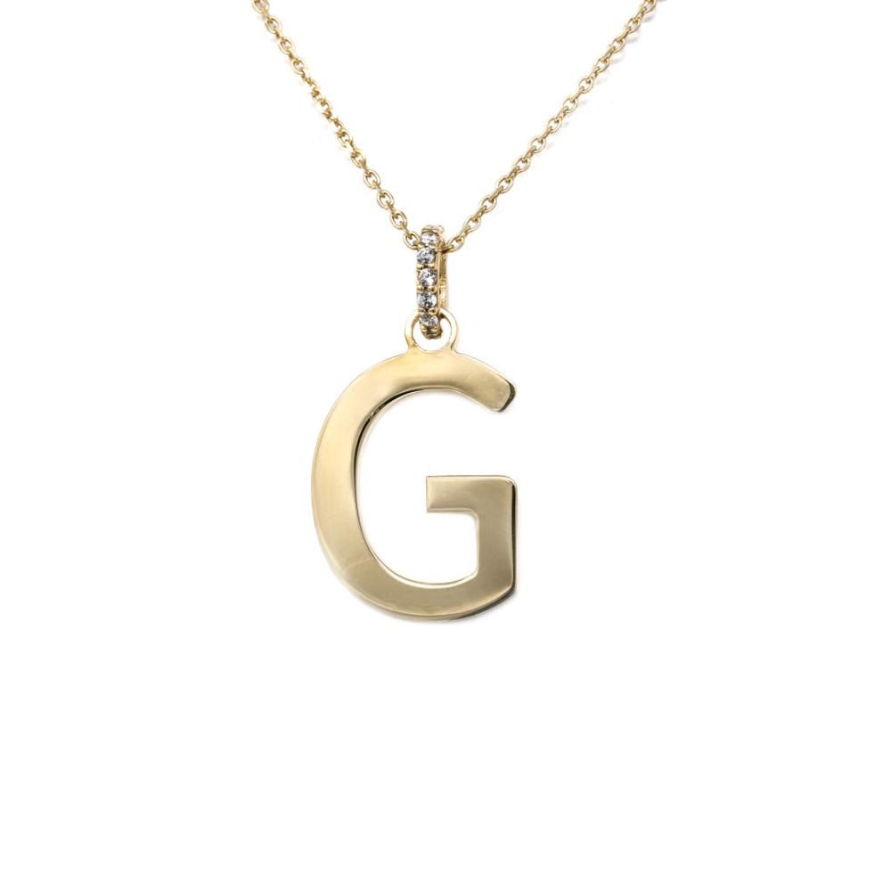 Collana Le Letterine con lettera G pendente lucidata a mano