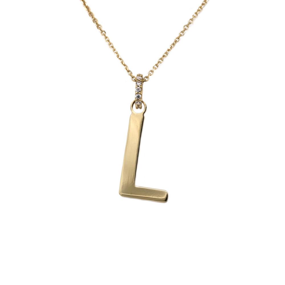 Collana Le Letterine con lettera L pendente lucidata a mano